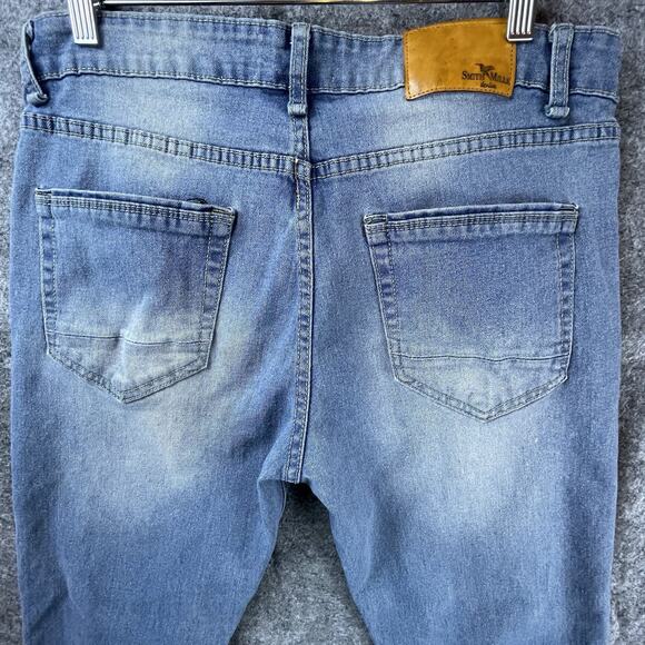 Smith & Mills Jeans Mens 34 Stretch Slim Classic Cropped - Picture 3 of 10
